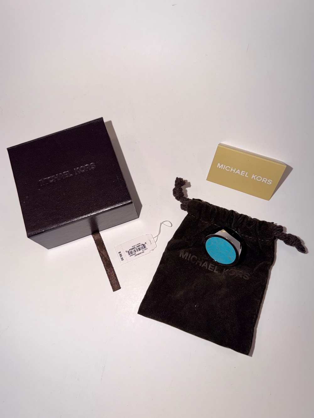 Michael Kors Turquoise Resin Buckle Band Ring Size 7 - NWT